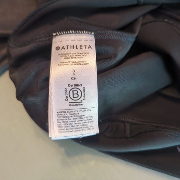 Athleta Delancey Gleam Moto Tight Pants Womens Small Black Stretch Zip Pockets - Picture 6 of 8
